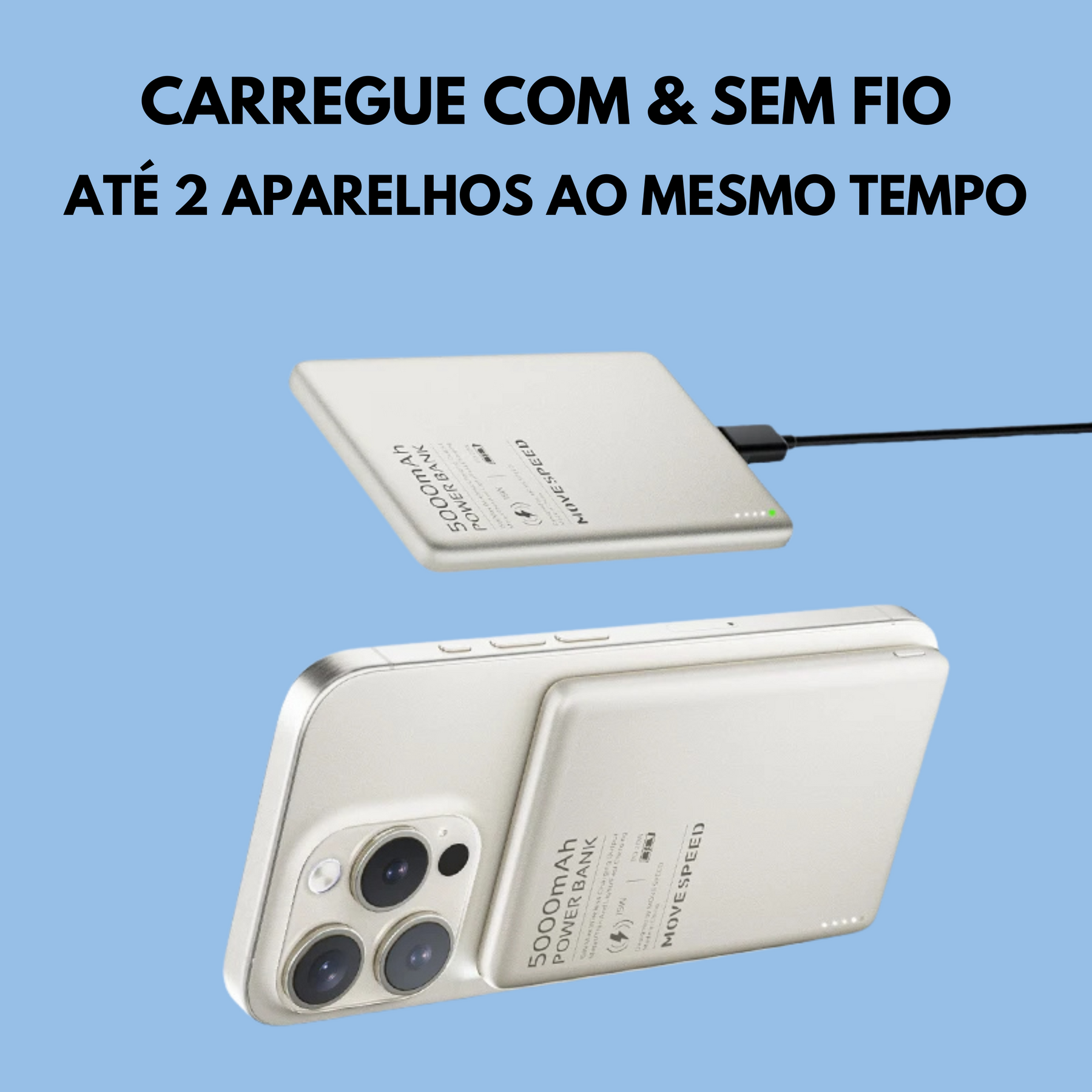 Carregador Magnetico SALSPEED Power Bank Portatil Sem Fio Para iPhone Samsung Xiaomi