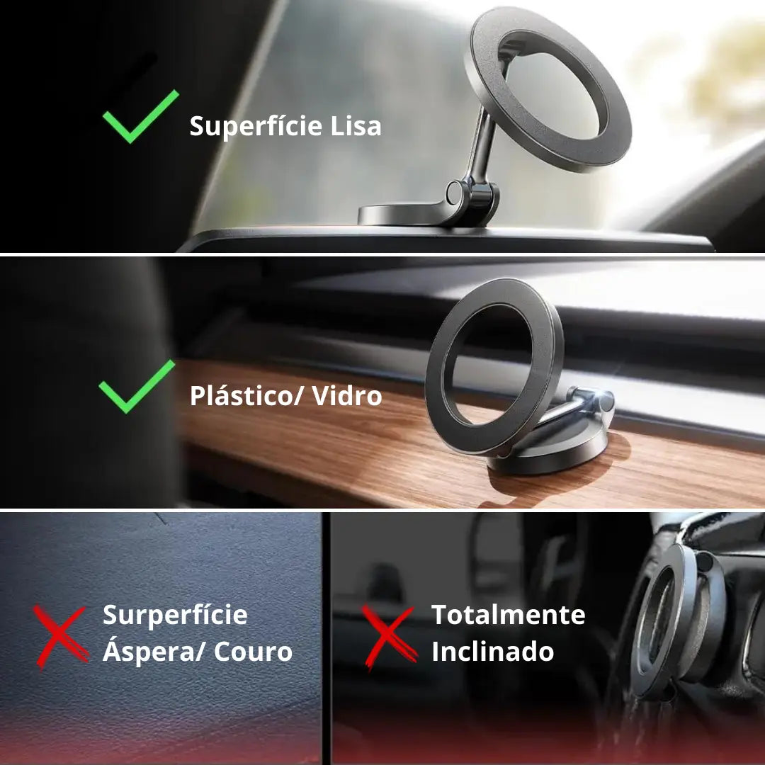 Suporte Ultra Magnético de Celular para Carro MagSafe Compacto de Liga de Zinco