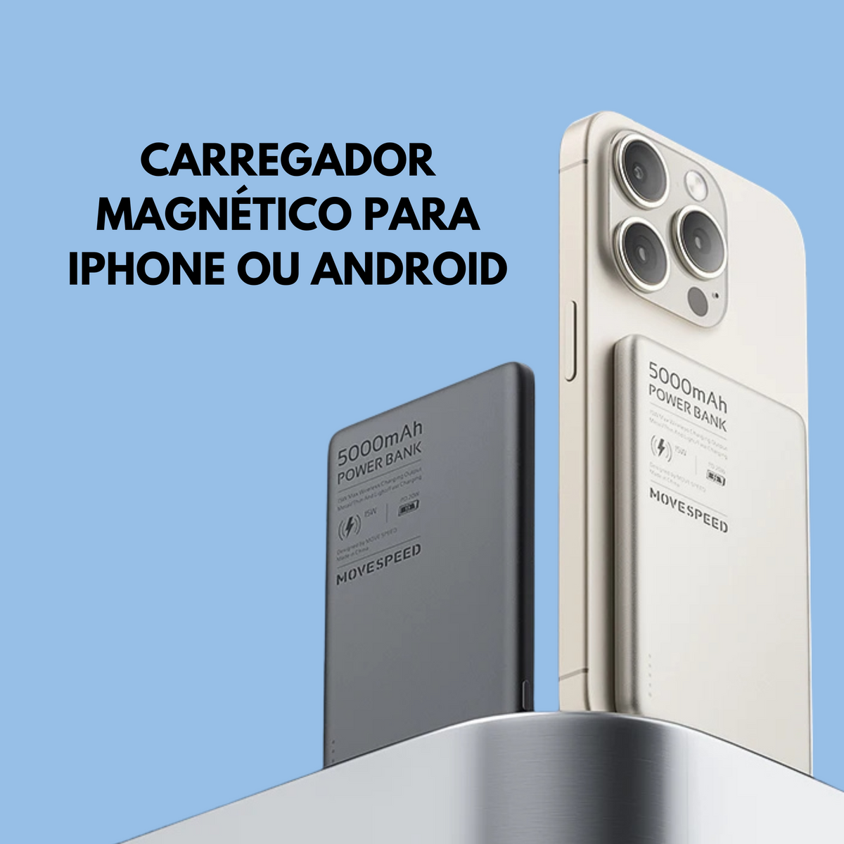 Carregador Magnetico SALSPEED Power Bank Portatil Sem Fio Para iPhone Samsung Xiaomi