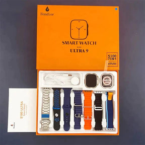 SmartWatch Serie 9 Ultra + Kit com 7 Pulseira (BRINDE!) + Case de Proteção (BRINDE!)